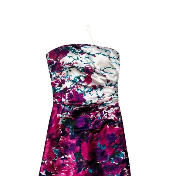 Cache Brand Strapless Satin Floral Mermaid Gown Size 2 - Picture 8 of 16